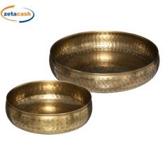 VASSOIO IN METALLO DORATO 2 PEZZI