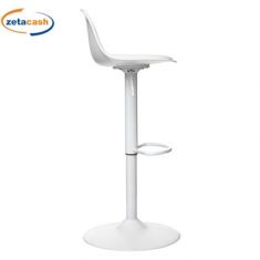 SGABELLO BAR AIKO BIANCO METALLO SEDUTA IMBOTTITA H103 D45CM