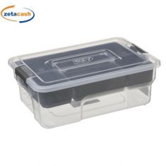CONTENITORE IN PLASTICA CON 4 SCOMPARTI CM 31x22x11