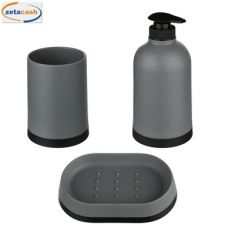SET 3 PEZZI BAGNO PORTASPAZZOLINI PORTASAPONE PORTASAPONETTA