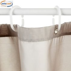TENDA DOCCIA GRIGIA POLIESTERE 12 GANCI H 200X180