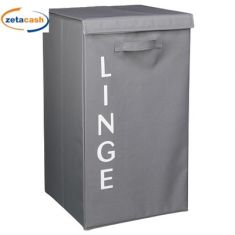 CESTINO PORTABIANCHERIA IN TESSUTO 80 L GRIGIO
