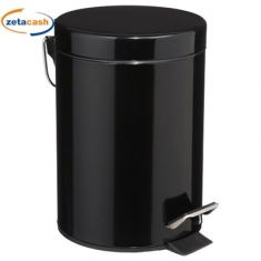 PATTUMIERA IN METALLO NERO CON PEDALE 3 LITRI