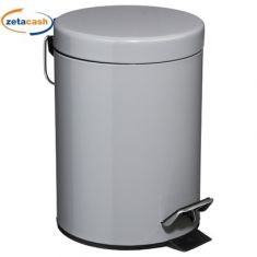 PATTUMIERA IN METALLO GRIGIO CON PEDALE 3 LITRI