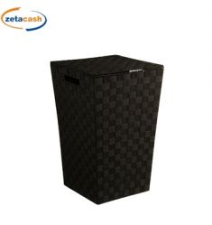 PORTABINCHERIA TESSUTO INTRECCIATO NERO