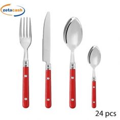 POSATE BISTROT IN ACCIAIO CON MANICO COLORATO 24 PEZZI