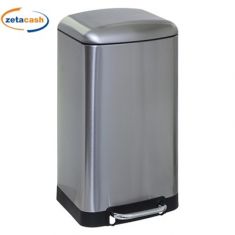 PATTUMIERA IN ACCIAIO CON PEDALE E CHIUSURA SILENZIOSA 30 LT