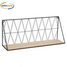 MENSOLA DA MURO IN LEGNO E METALLO 20X48 CM