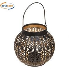 LANTERA TONDA METALLO NERA D 15 CM