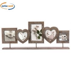 CORNICE DA TAVOLO MULTIFOTO IN LEGNO CM 55 X H 23