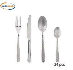 POSATE IN ACCIAIO CON DECORO FIORI 24 PEZZI