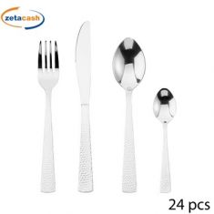 POSATE IN ACCIAIO CON DECORO CERCHI 24 PEZZI