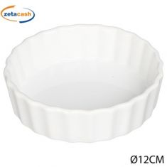 STAMPO CROSTATINA IN CERAMICA BIANCA DIAM 12 X H 3 CM