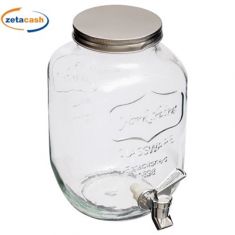 BARATTOLO IN VETRO CON SCRITTA ED EROGATORE 4 LITRI