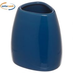 PORTASPAZZOLINI IN CERAMICA BLU H 9 CM