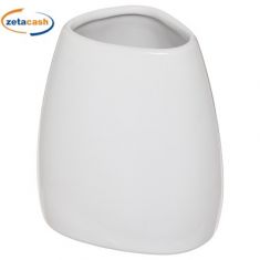 PORTASPAZZOLINI IN CERAMICA BIANCA H 10 CM