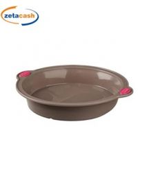 TORTIERA IN SILICONE ANTIADERENTE CON MANICI DIAM 26X H 5 CM