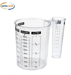 DOPPIO DOSATORE IN PLASTICA TRASPARENTE GRADUATO