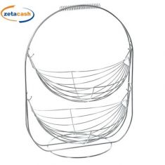 PORTAFRUTTA IN METALLO A DUE RIPIANI CM 33X26XH45