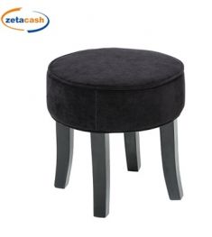 SGABELLO IN VELLUTO NERO CM 35X35XH36