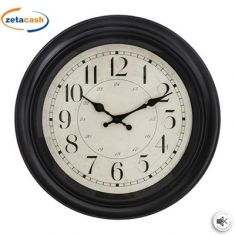 OROLOGIO CON CORNICE IN PLASTICA NERA DIAM 39 CM