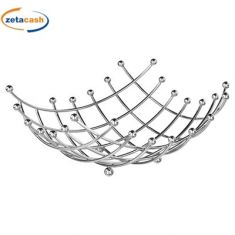 CESTA PER FRUTTA A SPIRALE IN METALLO CROMATO