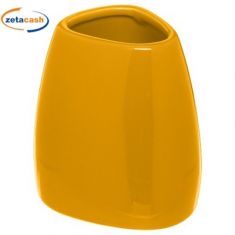PORTASPAZZOLINI IN CERAMICA GIALLO H 10 CM