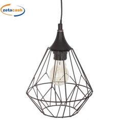 LAMPADA A SOSPENSIONE IN METALLO NERO 19 X 27 X 105