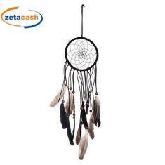 ACCHIAPPASOGNI TESSUTO NERO CON PIUME H55 D16CM COL ASS