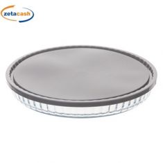 TORTIERA PER CROSTATA IN VETRO CON COPERCHIO DIAM 28 CM