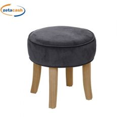 SGABELLO IN VELLUTO GRIGIO CM 35X35XH36