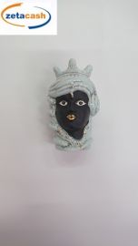 PROFUMATORE IN PORCELLANA TESTA DI MORO DONNA H 12 CM