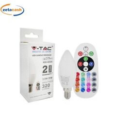 LAMPADINA LED E14 3.5W CANDELA CON TELECOMANDO RGB 6400K