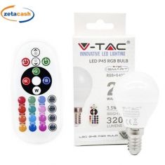 LAMPADINA LED E14 3.5W P45 CON TELECOMANDO RGB 6400K