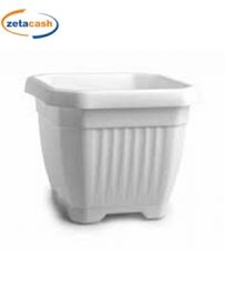 VASO IN PLASTICA OTTAGONALE BIANCO CM. 30 X 30