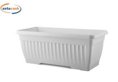 VASO IN PLASTICA RETTANGOLARE BIANCO CM.62