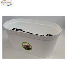 FIORIERA RETTANGOLARE DA RINGHIERA MONACO BIANCO 60X26X24 CM