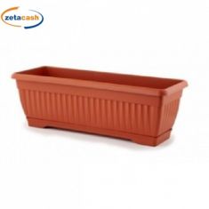VASO IN PLASTICA RETTANGOLARE COLOR TERRACOTTA CM 62