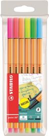 PENNA STABILO 6 PEZZI A PUNTA FINE 0,4mm COLORI FLUO IN ASTUCCIO