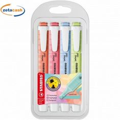 EVIDENZIATORI COLOR PASTELLO 4 PEZZI STABILO