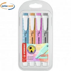 EVIDENZIATORE STABILO 4 PEZZI SWING COOL PUNTA DA 1 MM A 4MM