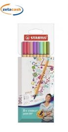 PENNE COLORATE A PUNTA FINE 8 PEZZI STABILO.