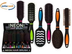 SPAZZOLA PER CAPELLI NEON 23CM COL ASS