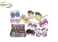 OCCHIALI DIVERTENTI HAPPY BIRTHDAY PLASTICA MOD ASS
