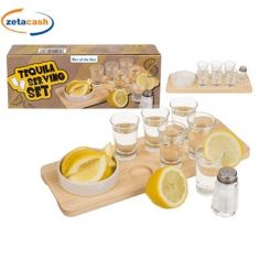 SET 9 PEZZI TEQUILA BICCHIERINI SALIERA CIOTOLINA VASSOIO