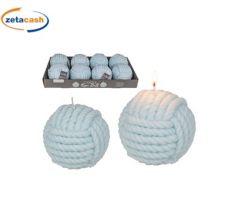 CANDELA SFERICA BLU A CORDA D10XH10 CM