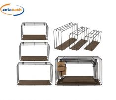 SET 3 MENSOLE DA PARETE IN METALLO BASE LEGNO