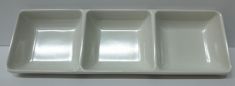 PIATTINO 3 SCOMPARTI RETTANGOLARE PER SALSE BIANCO