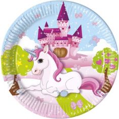 PIATTI UNICORNO DIAM 23 CM 8 PEZZI
