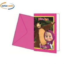 SET 6 INVITI CON BUSTINE MASHA E ORSO